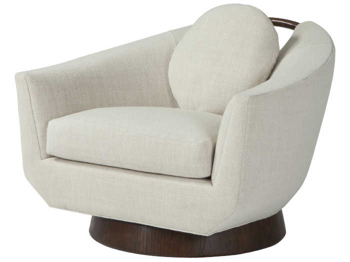 Theodore Alexander Michael Berman Swivel Fabric Accent Chair