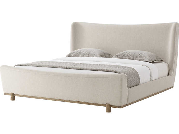 Theodore Alexander Michael Berman Brown Wood King Panel Bed