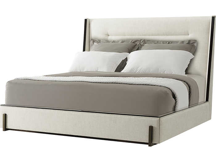 Theodore Alexander Michael Berman Brown Wood King Platform Bed