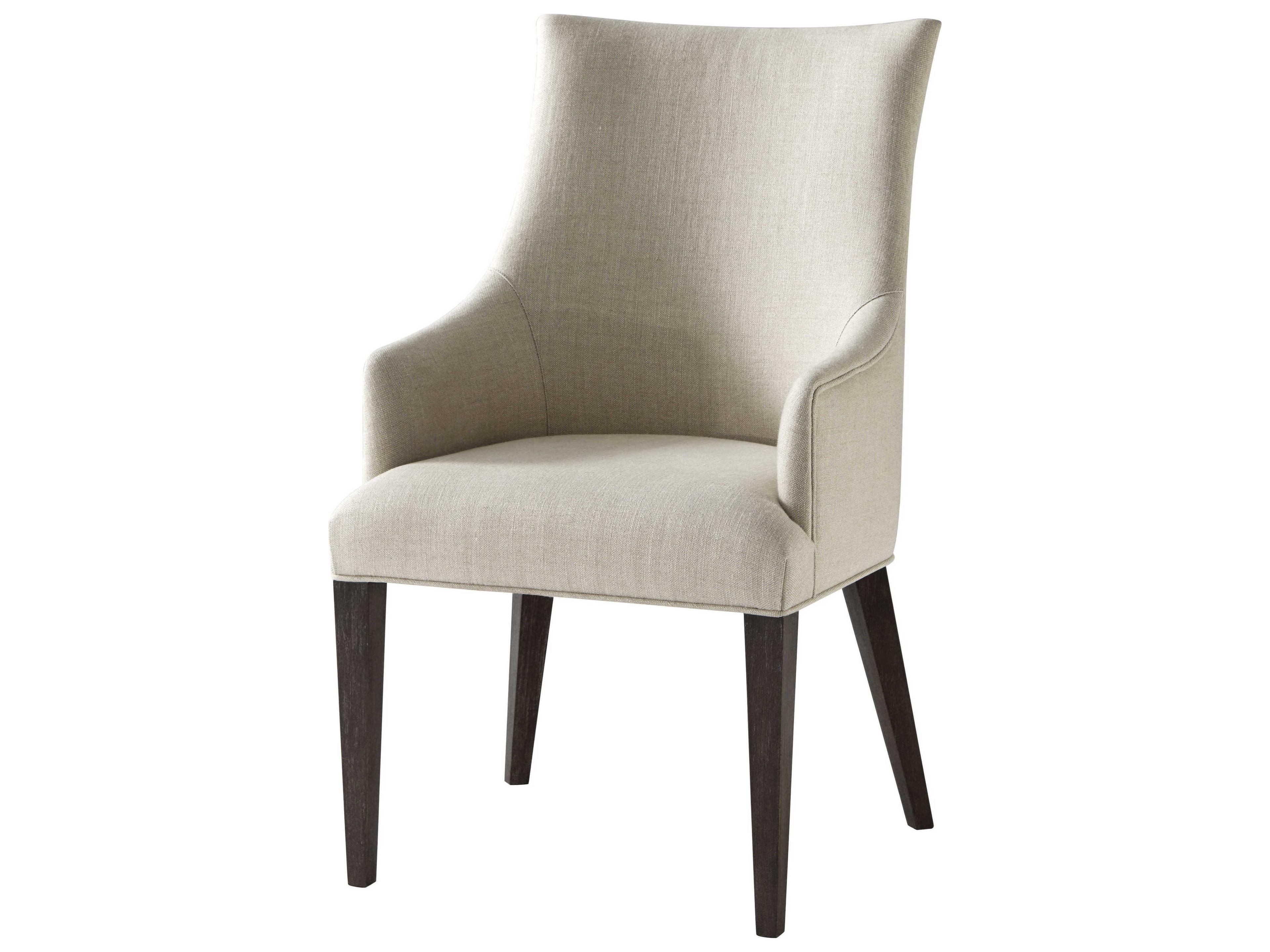 Theodore Alexander Ta Studio No. 2 Beech Wood Beige Upholstered Arm Dining Chair