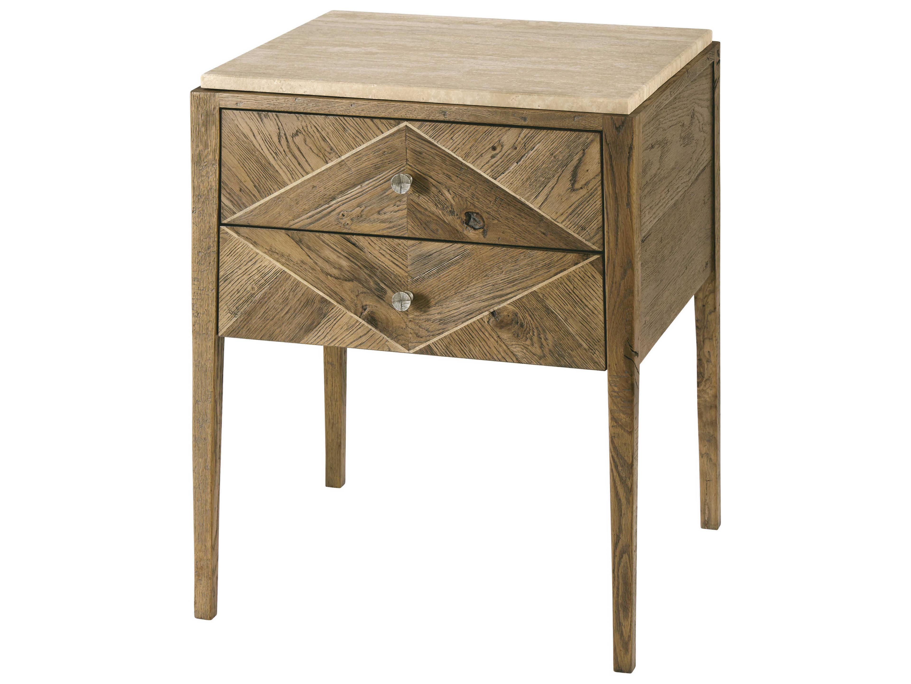 Theodore Alexander The Echoes 2-Drawers Oak Wood Nightstand