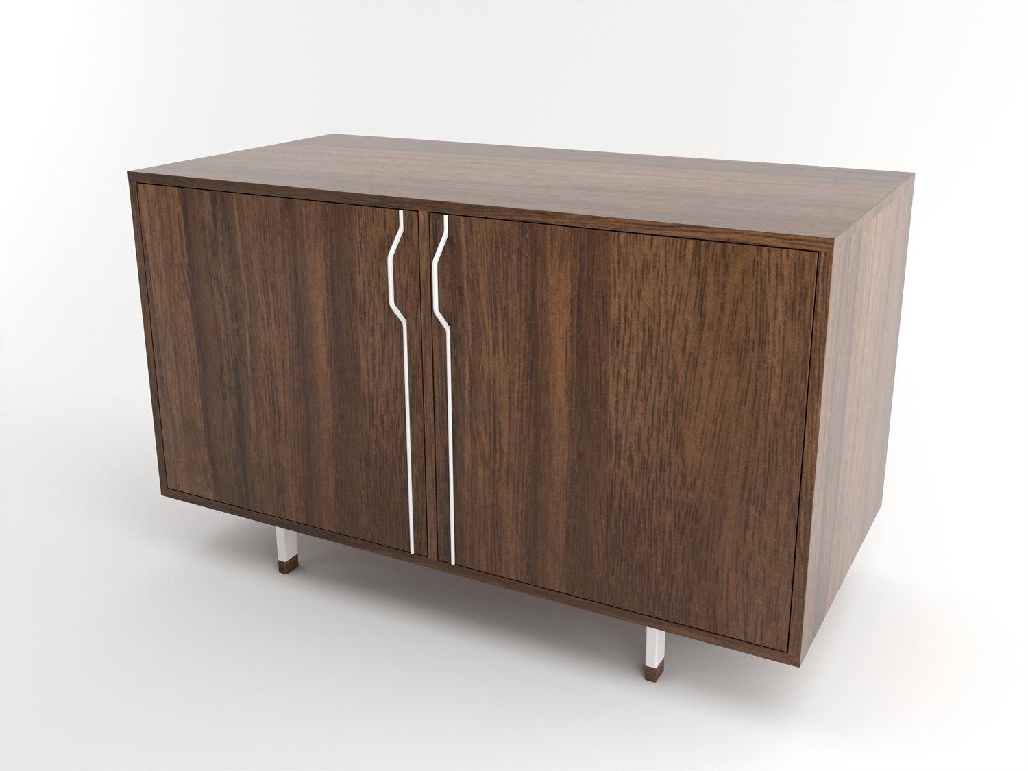 Tronk Design Chapman Storage Collection 47" Walnut Wood White Sideboard