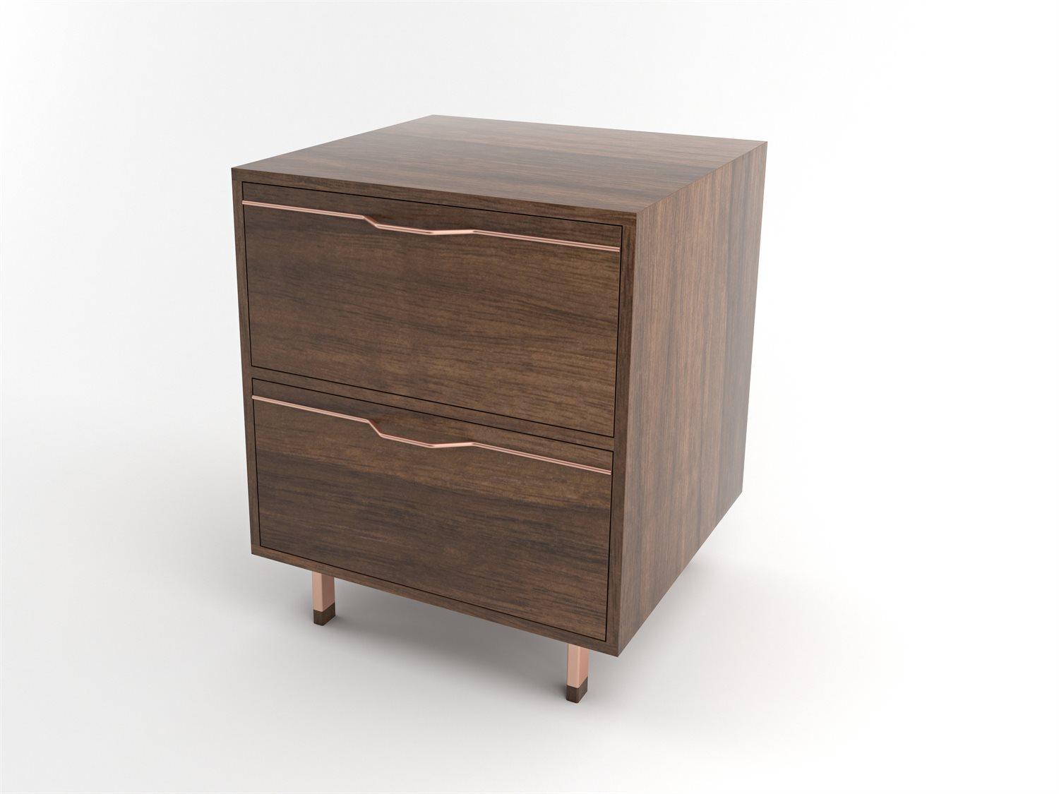 Tronk Design Chapman Storage Collection 2-Drawers Brown Maple Wood Nightstand