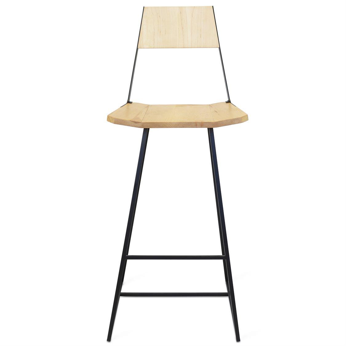 Tronk Design Clarke Collection Maple Wood Black Bar Stool