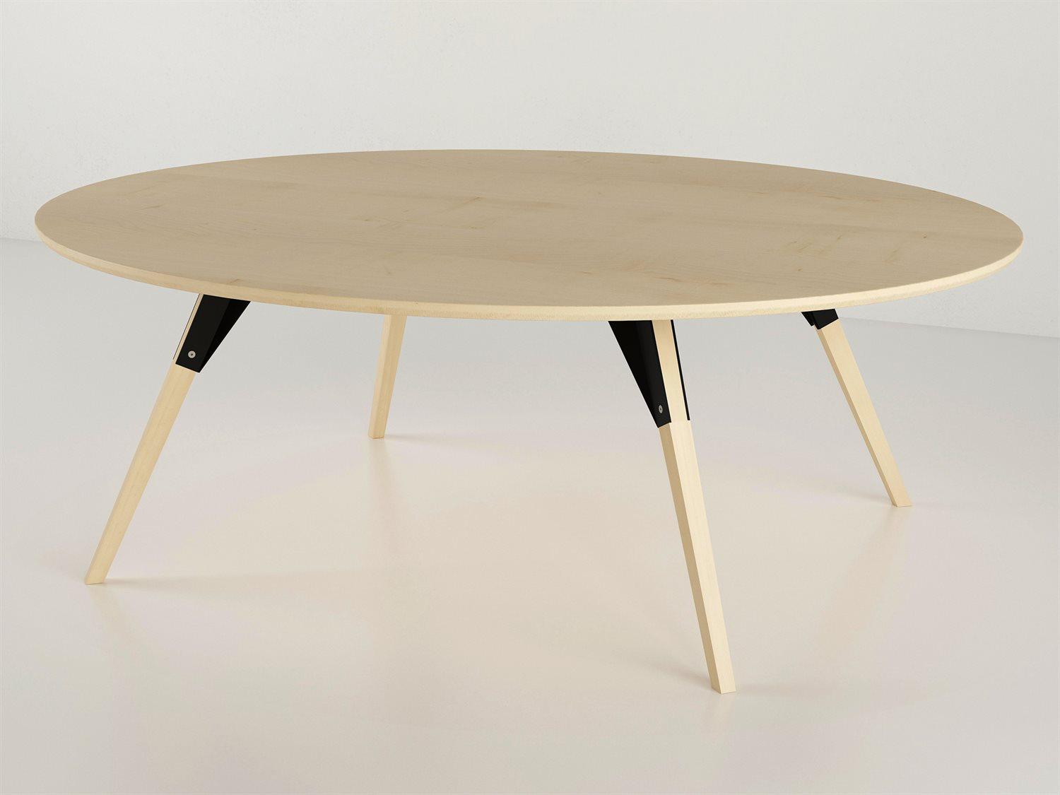 Tronk Design Clarke Collection Oval Wood Black Coffee Table