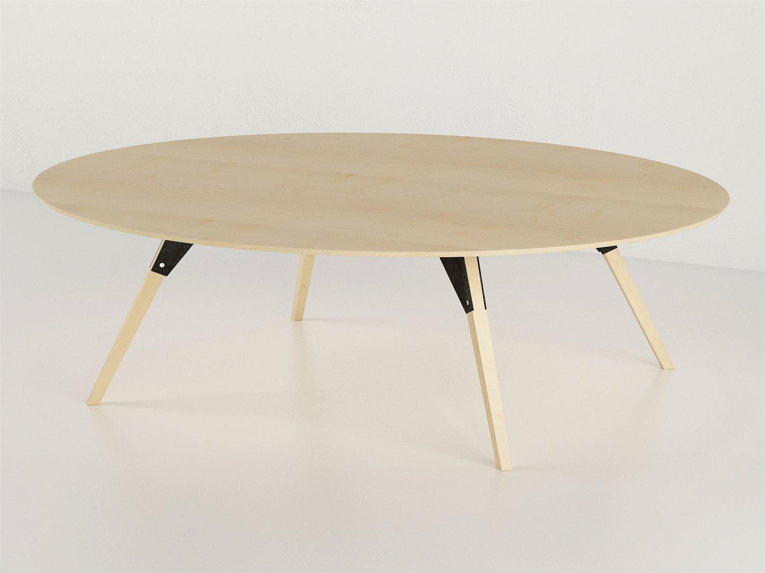 Tronk Design Clarke Collection Oval Wood Black Coffee Table