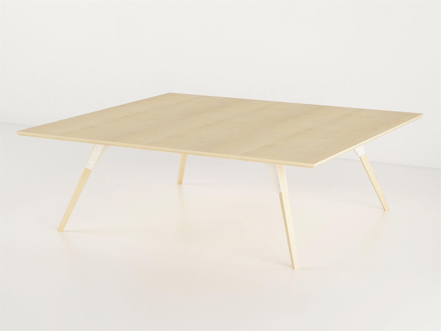 Tronk Design Clarke Collection Rectangular Wood White Coffee Table