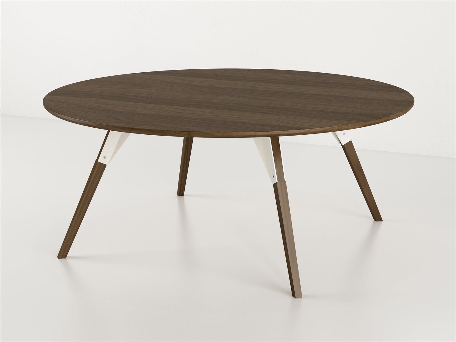 Tronk Design Clarke Collection Round Wood White Coffee Table