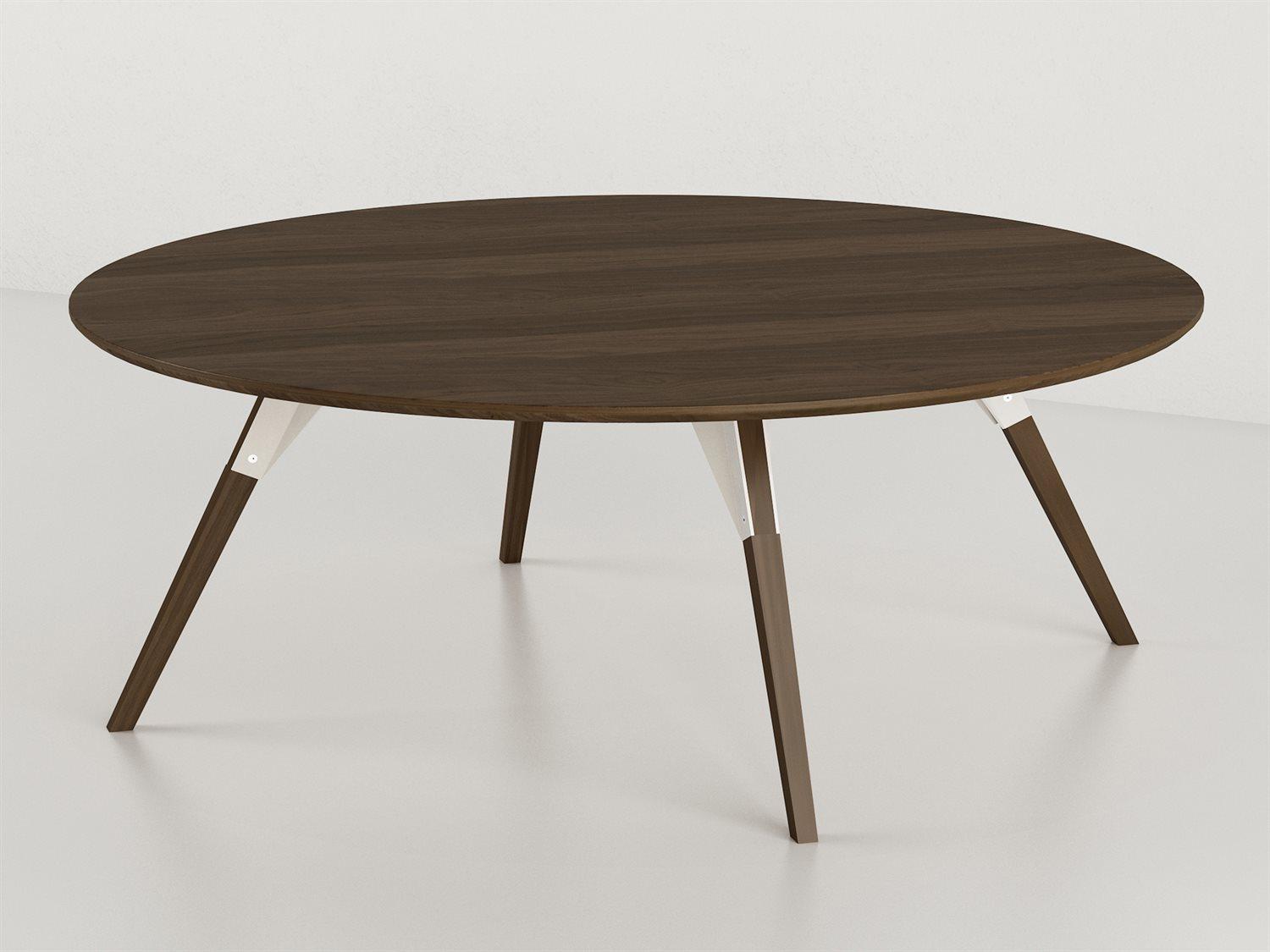 Tronk Design Clarke Collection Round Wood White Coffee Table
