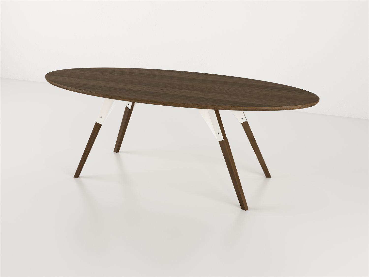 Tronk Design Clarke Collection Oval Wood White Coffee Table