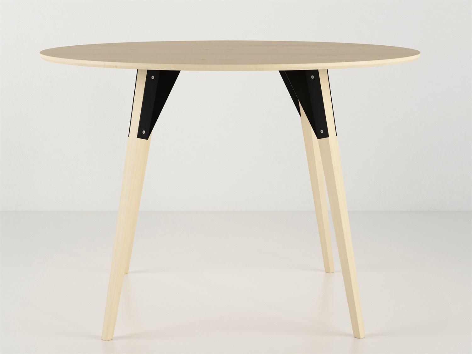 Tronk Design Clarke Collection Round Wood Black Dining Table
