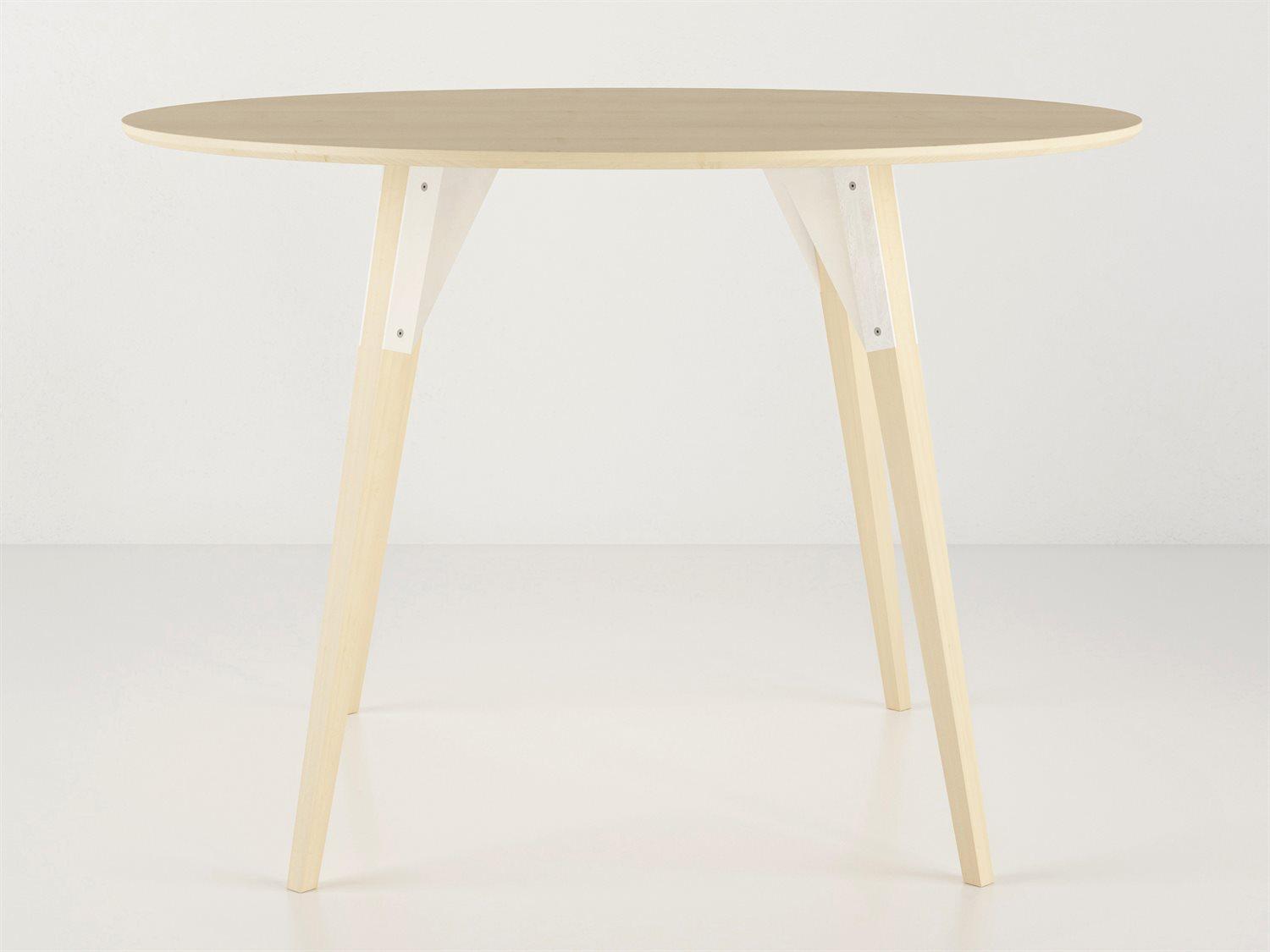 Tronk Design Clarke Collection Round Wood White Dining Table