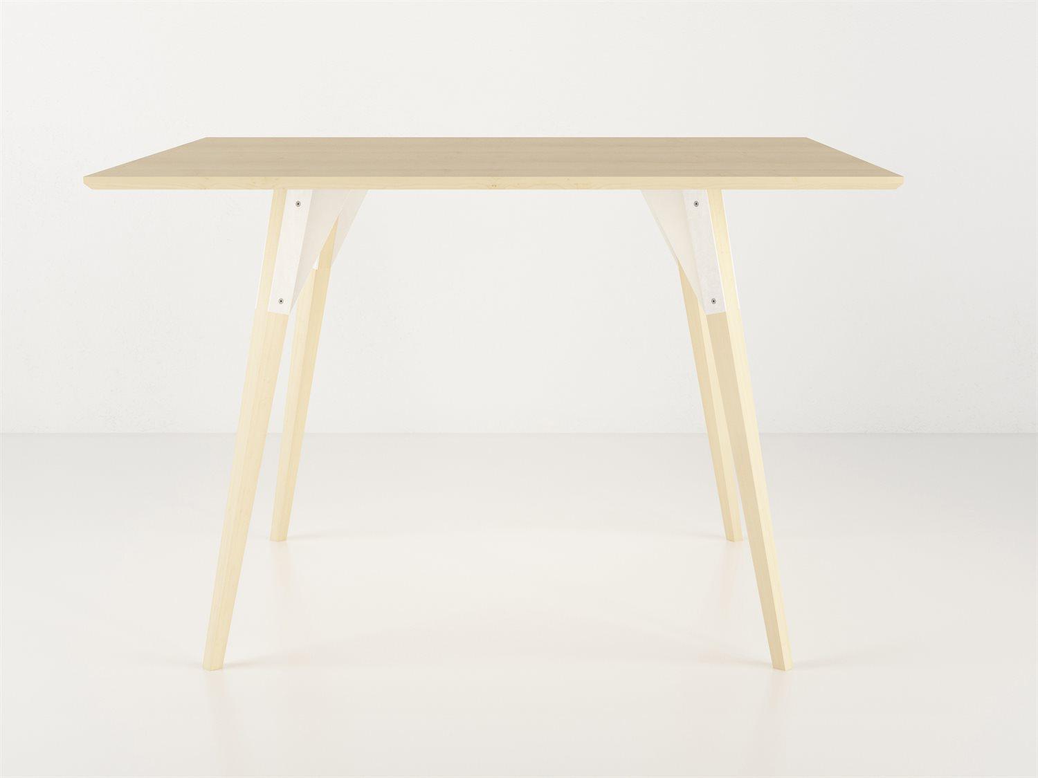 Tronk Design Clarke Collection Rectangular Wood White Dining Table