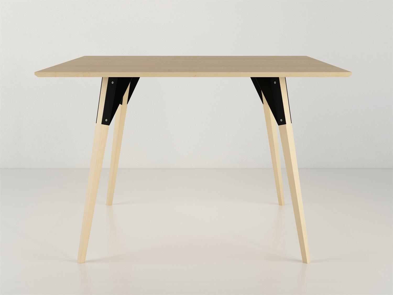 Tronk Design Clarke Collection Square Wood Black Dining Table