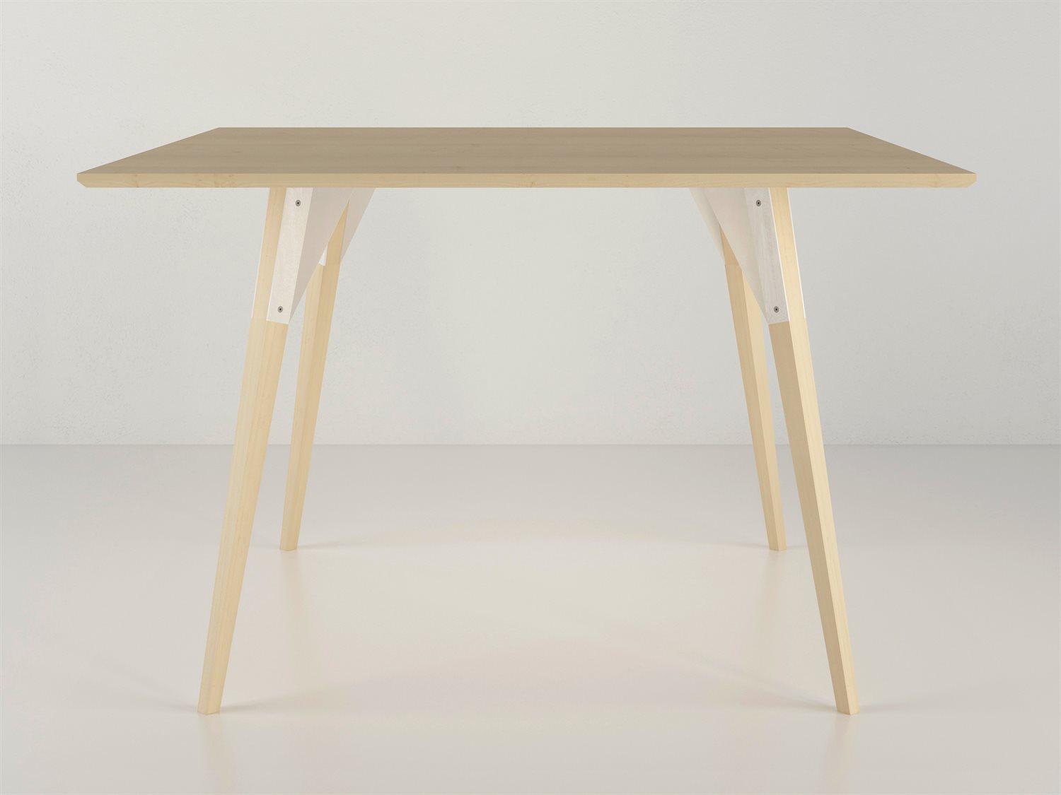 Tronk Design Clarke Collection Square Wood White Dining Table