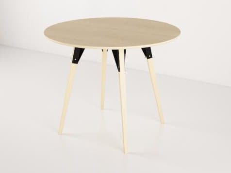 Tronk Design Clarke Collection Round Wood Black Dining Table