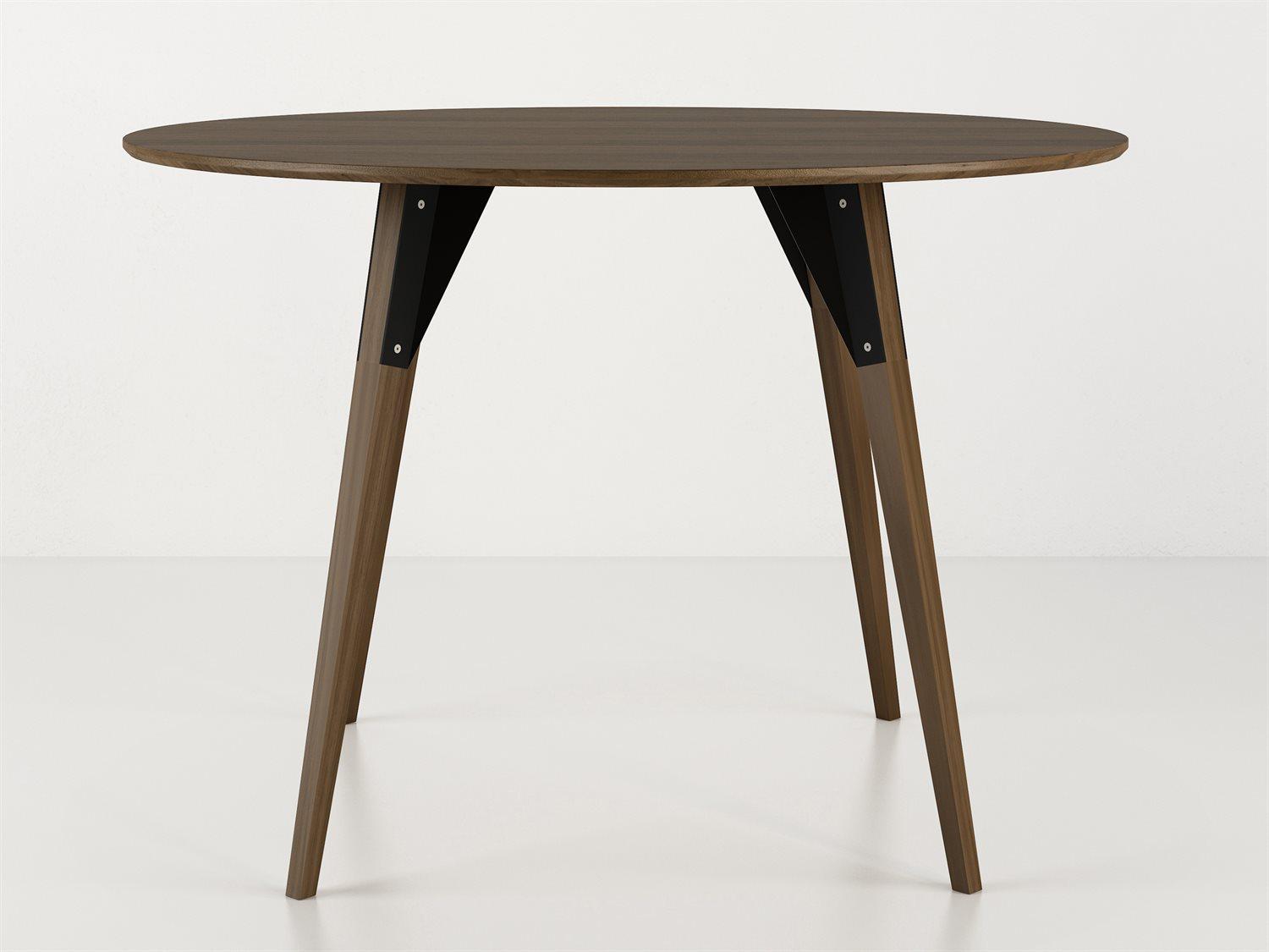 Tronk Design Clarke Collection Round Wood Black Dining Table