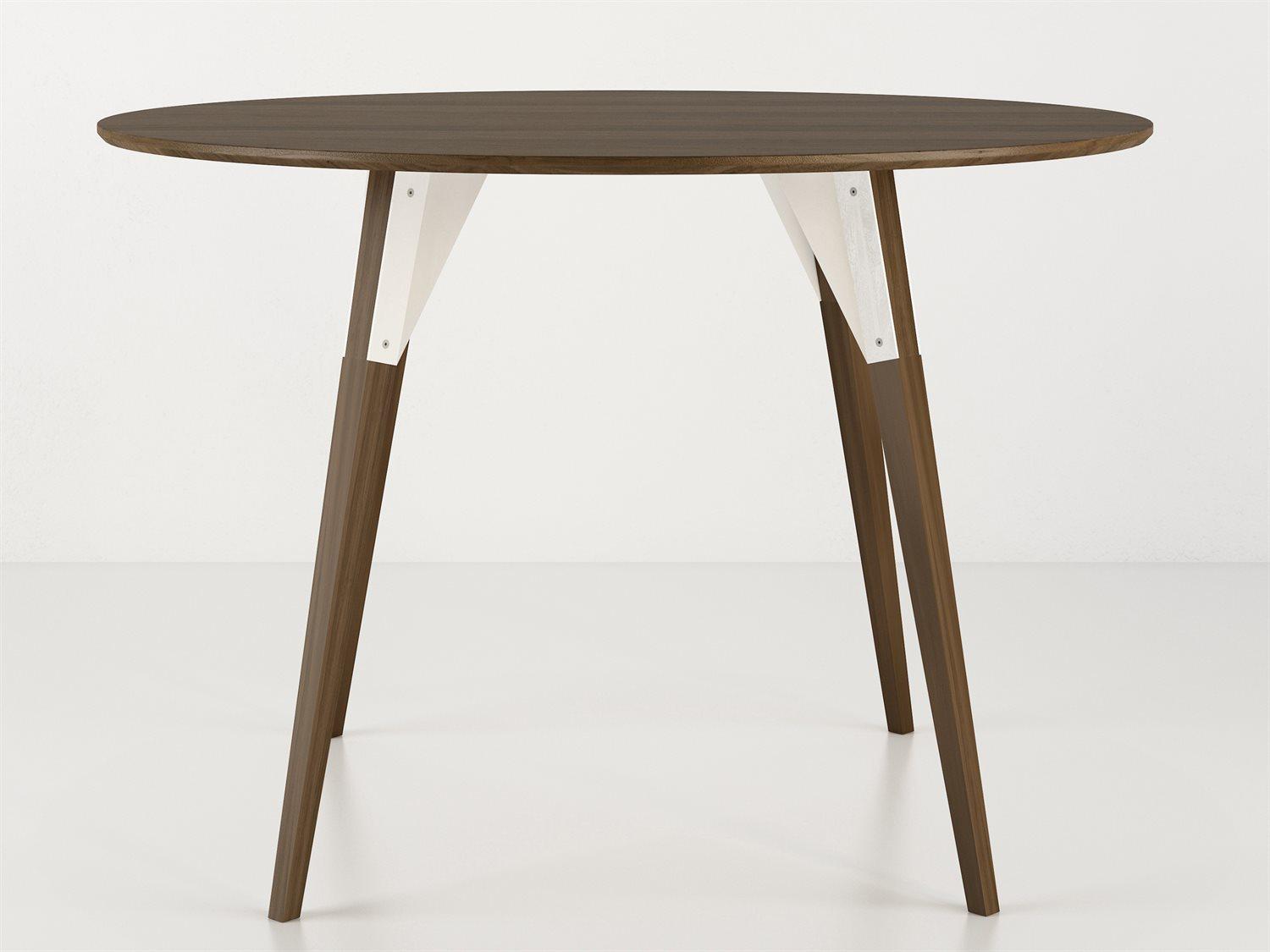 Tronk Design Clarke Collection Round Wood White Dining Table