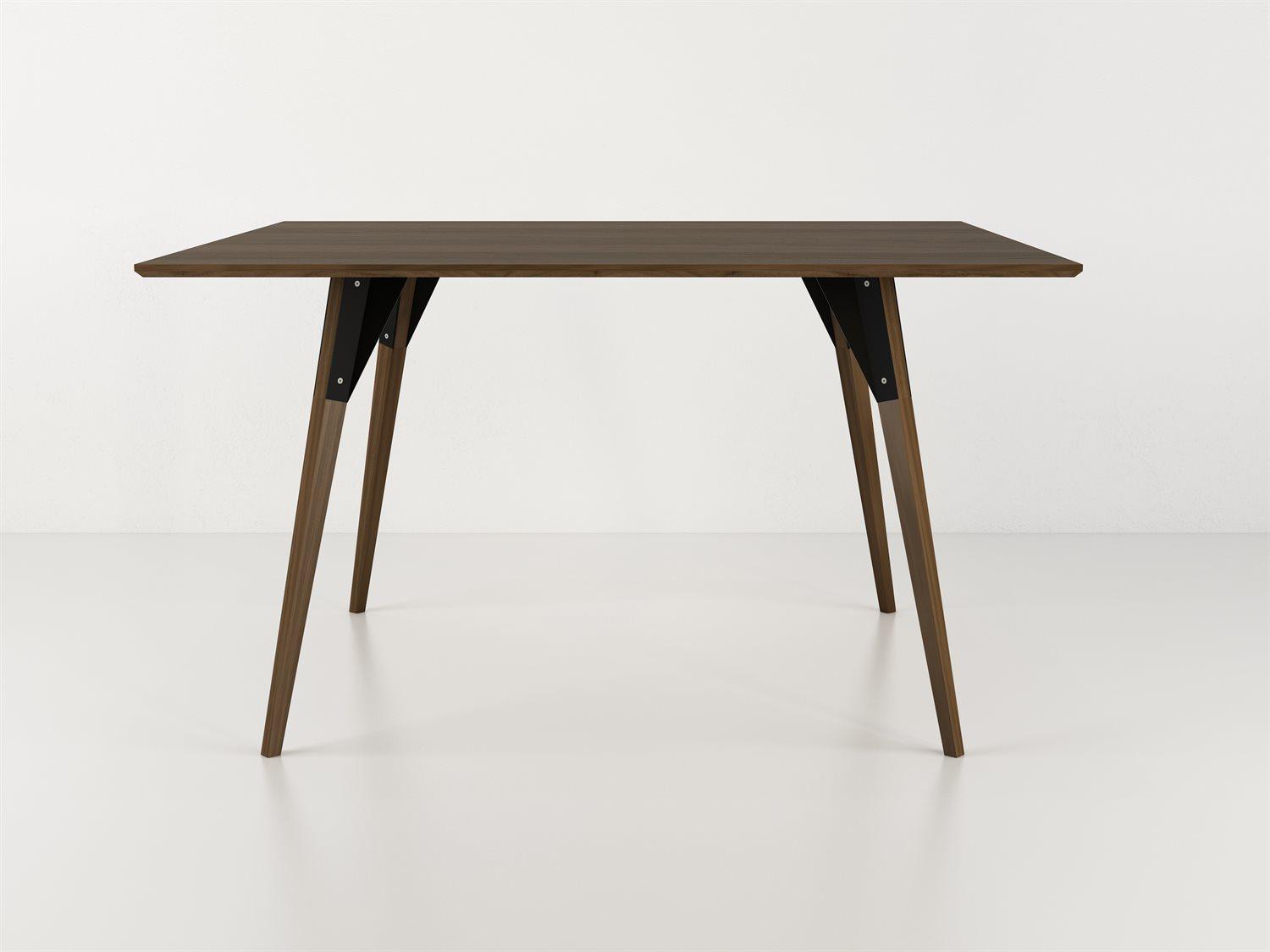 Tronk Design Clarke Collection Rectangular Wood Black Dining Table