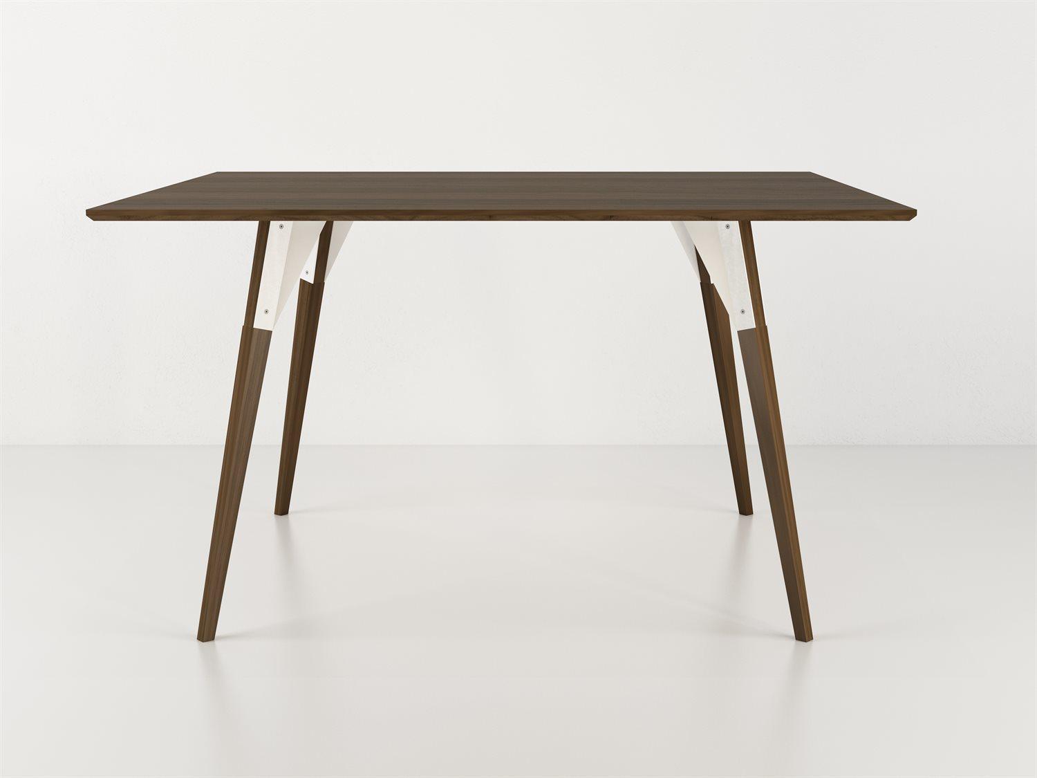 Tronk Design Clarke Collection Rectangular Wood White Dining Table