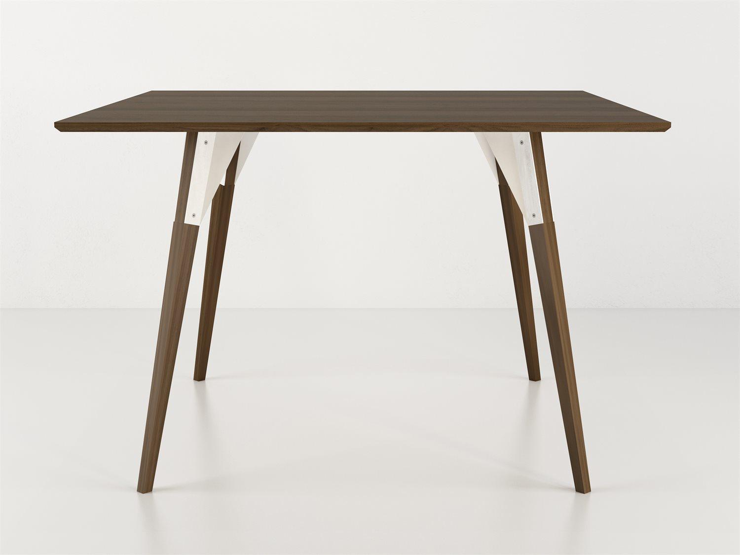 Tronk Design Clarke Collection Square Wood White Dining Table