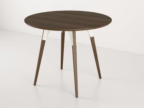 Tronk Design Clarke Collection Round Wood White Dining Table