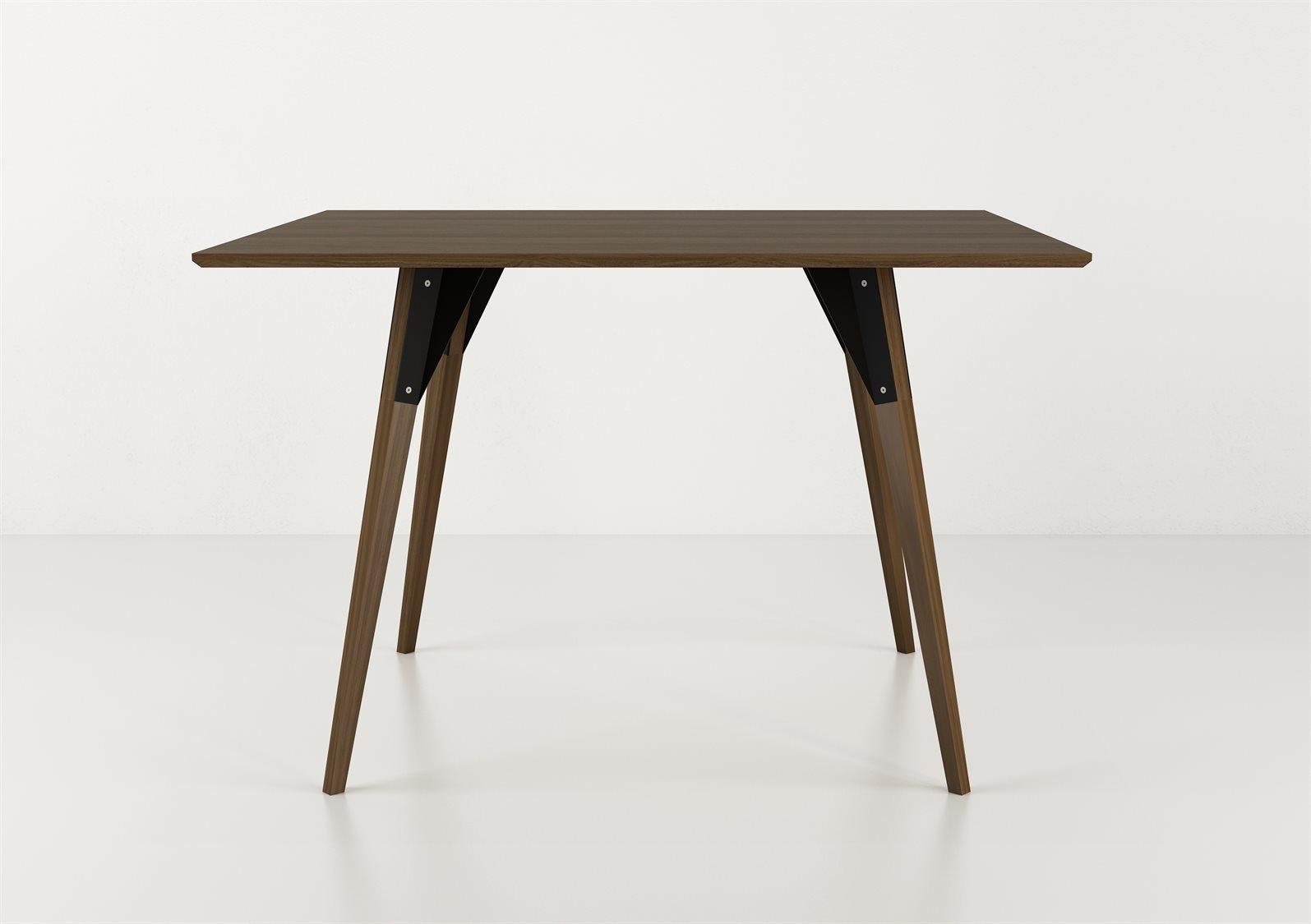 Tronk Design Clarke Collection Rectangular Wood Black Dining Table