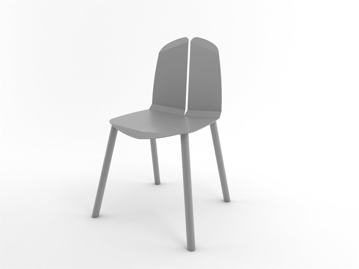 Tronk Design Oak Wood Gray Side Dining Chair