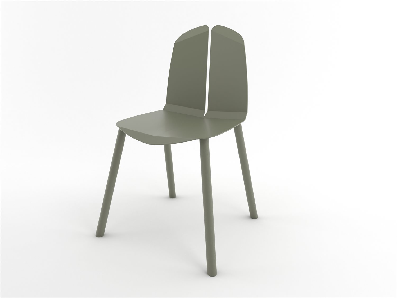 Tronk Design Oak Wood Green Side Dining Chair