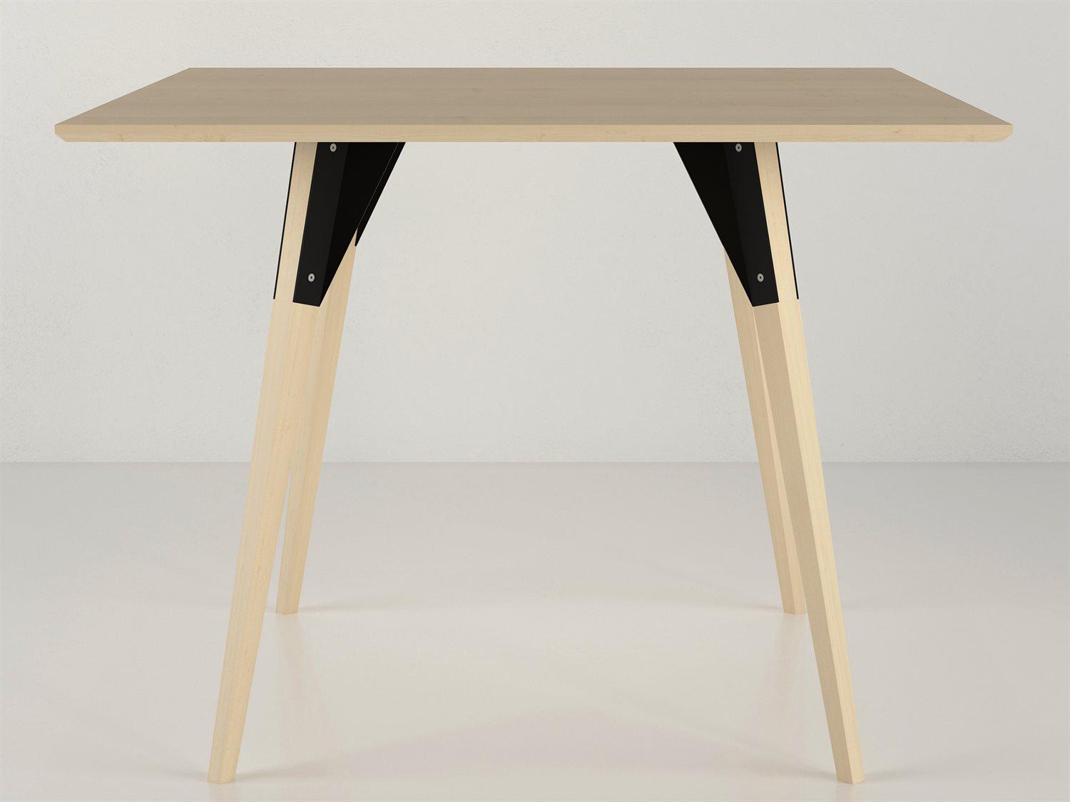 Tronk Design Square Wood Black Dining Table