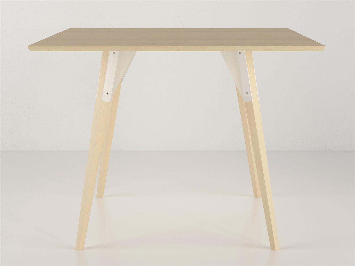 Tronk Design Square Wood White Dining Table