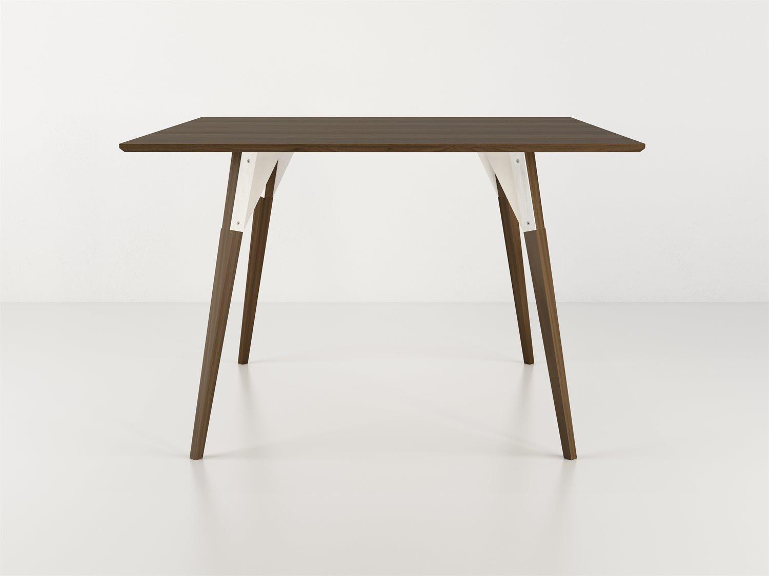 Tronk Design Square Wood White Dining Table