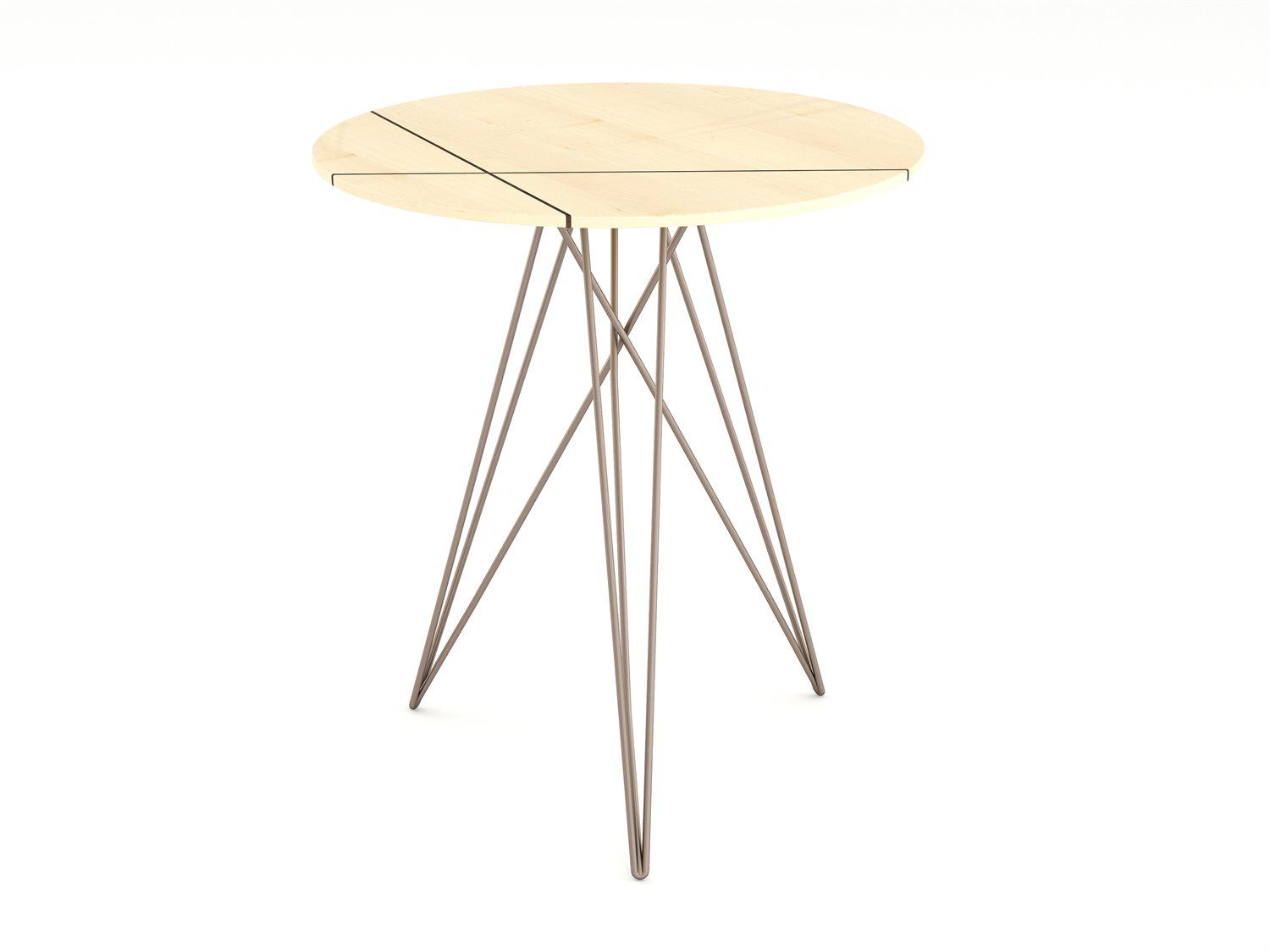 Tronk Design Round Wood Rose Copper End Table
