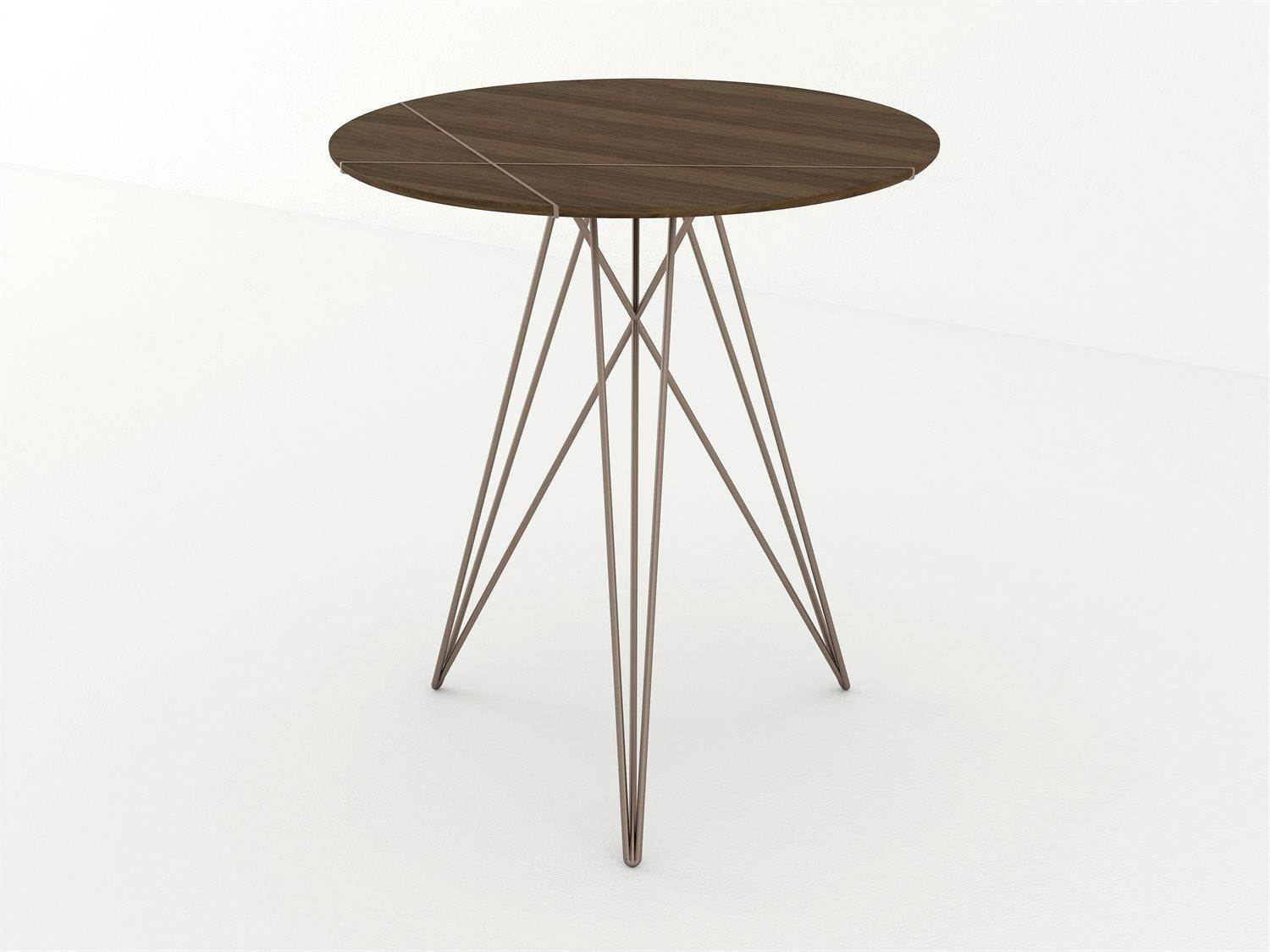 Tronk Design Round Wood Rose Copper End Table
