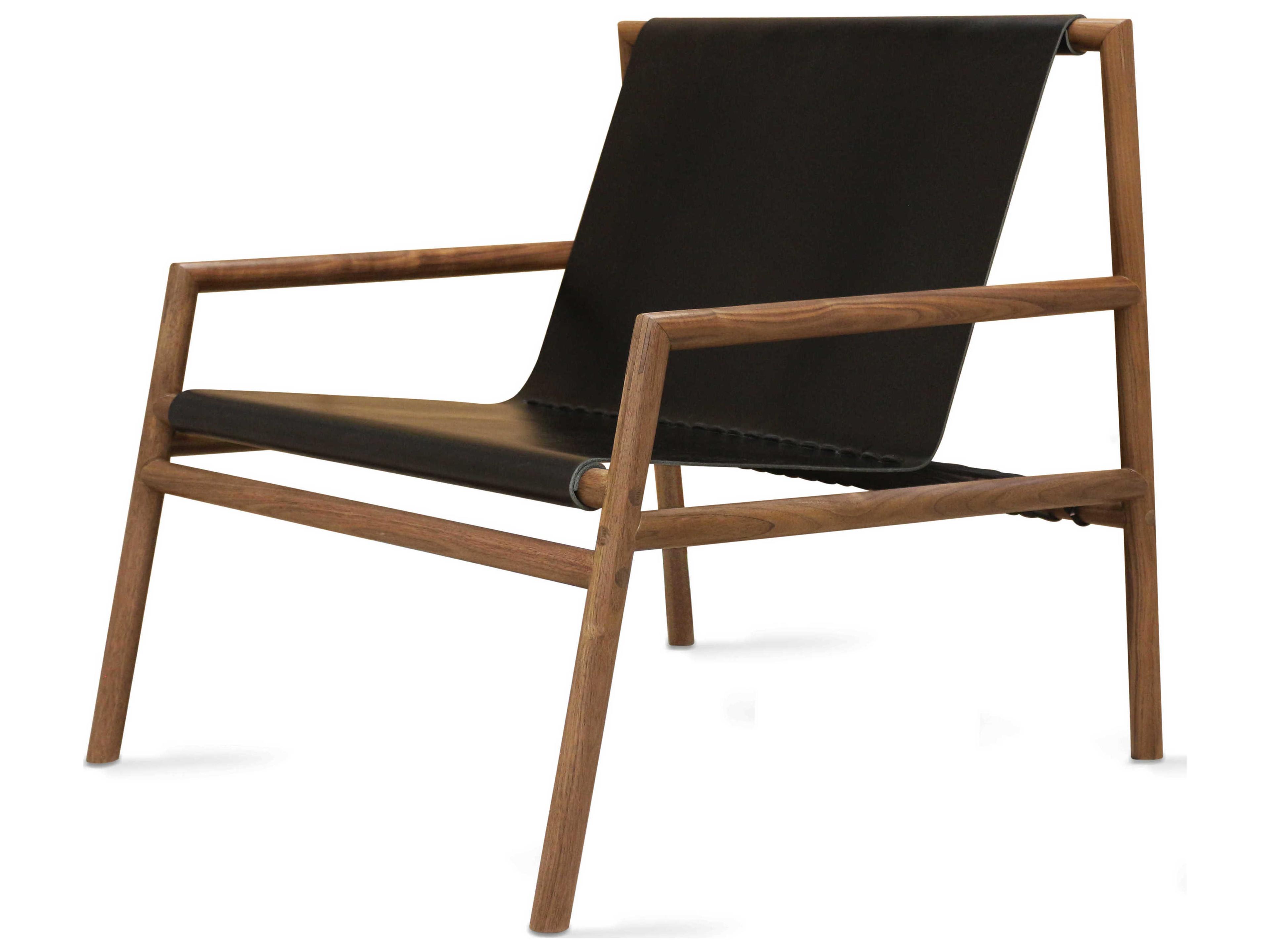 Tronk Design Gallagher Black Leather Accent Chair