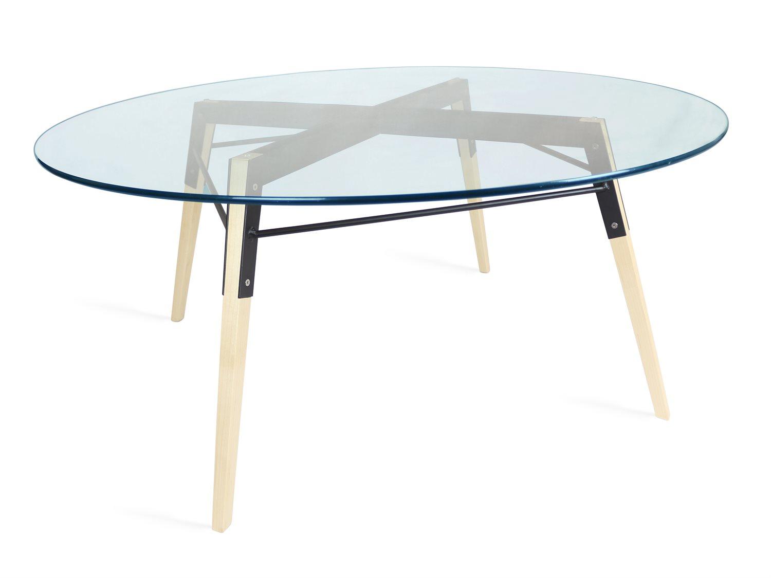 Tronk Design Ross Round Glass Black Coffee Table