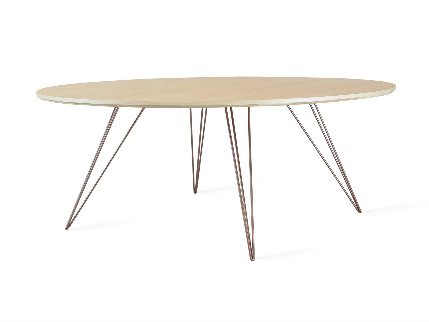 Tronk Design Williams Table Collection Round Wood Rose Copper Coffee