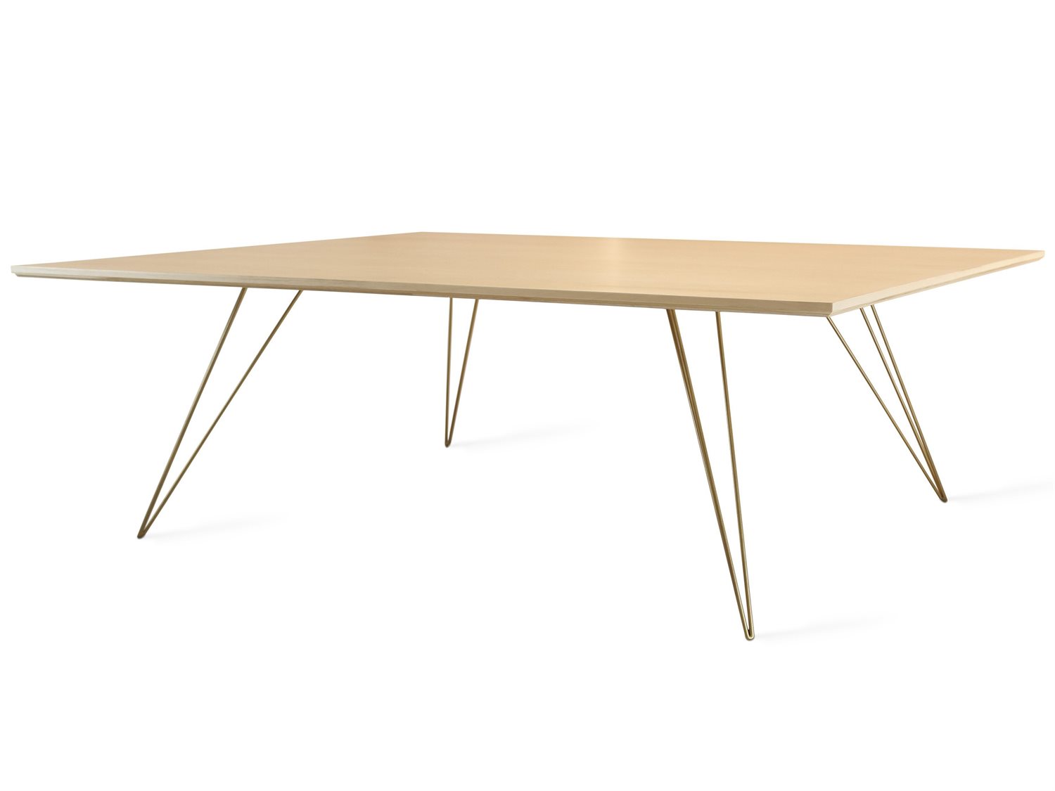 Tronk Design Williams Table Collection Rectangular Wood Brassy Gold Coffee