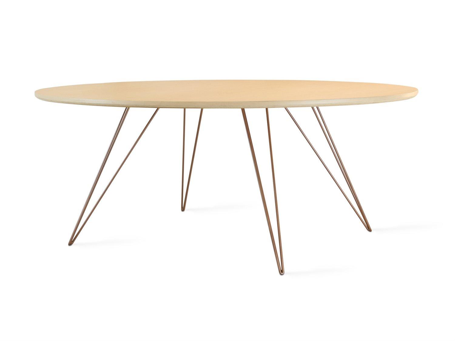 Tronk Design Williams Table Collection Oval Wood Rose Copper Coffee