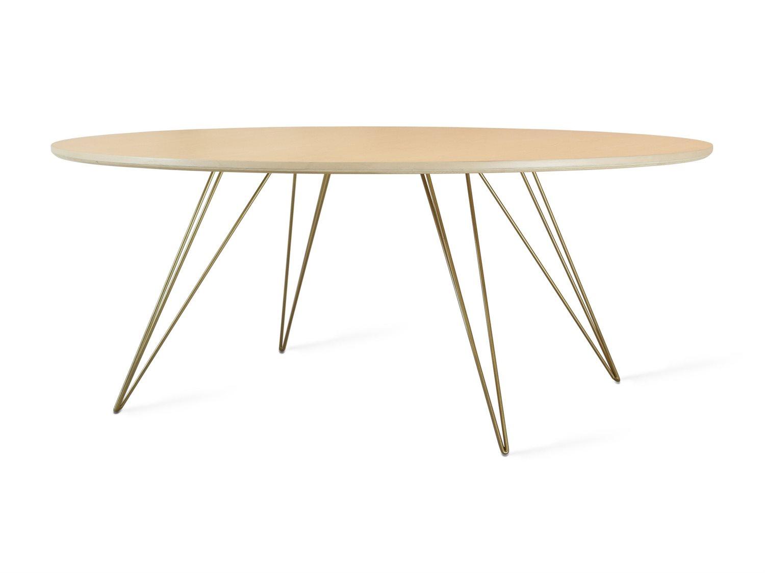 Tronk Design Williams Table Collection Oval Wood Brassy Gold Coffee
