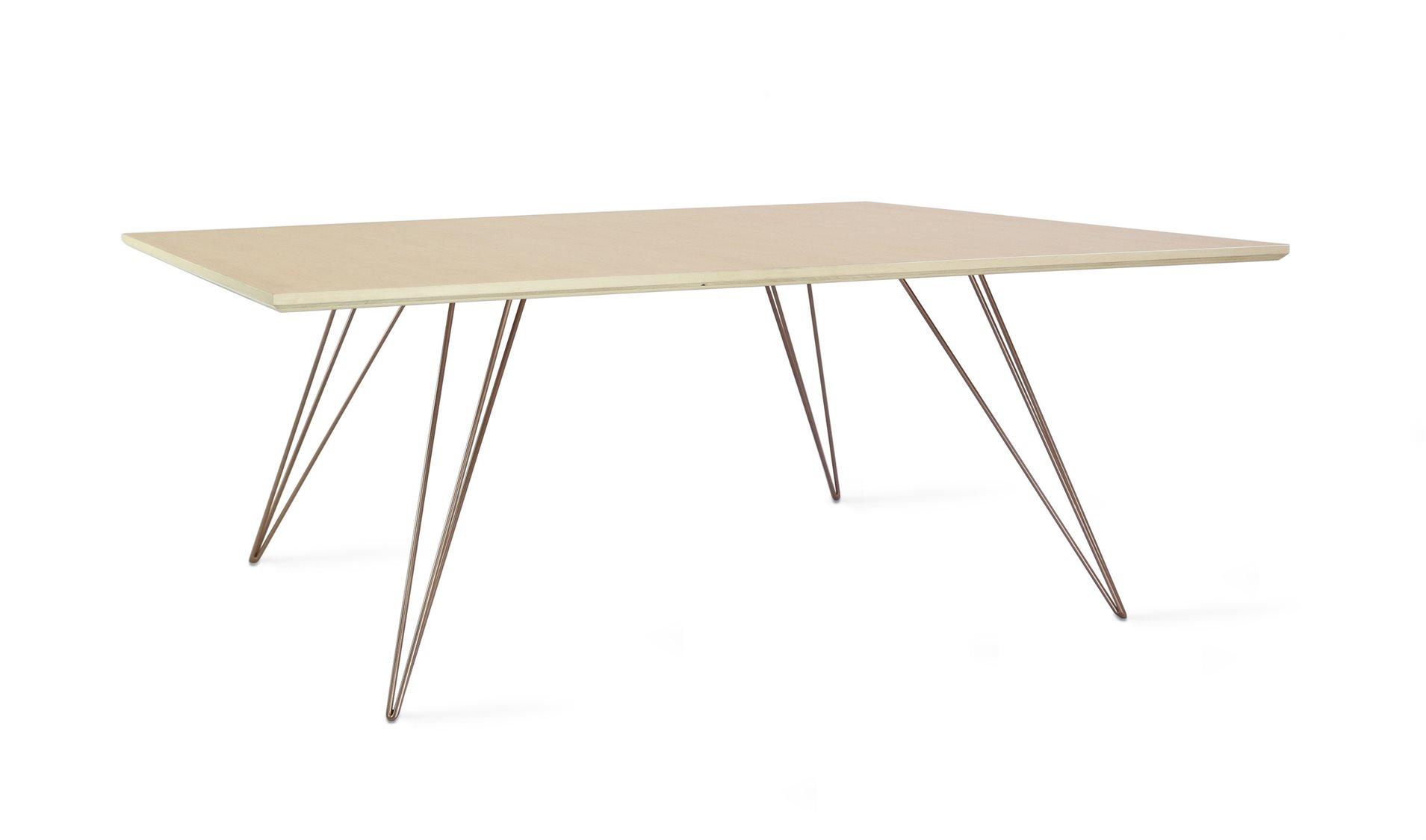 Tronk Design Williams Table Collection Rectangular Wood Rose Copper Coffee