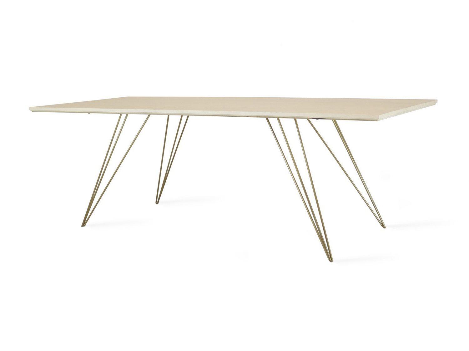 Tronk Design Williams Table Collection Rectangular Wood Brassy Gold Coffee