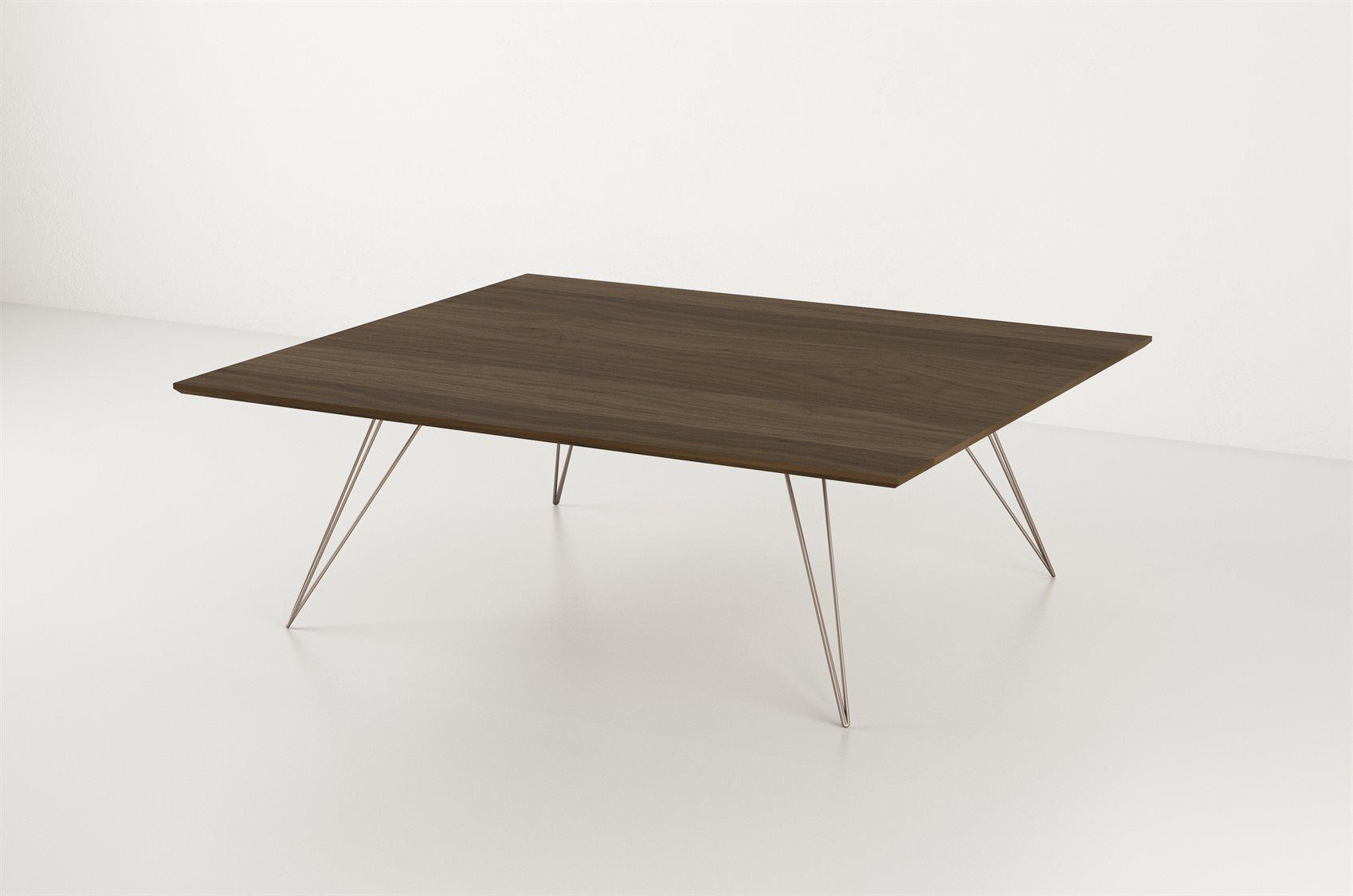 Tronk Design Williams Table Collection Square Wood Rose Copper Coffee