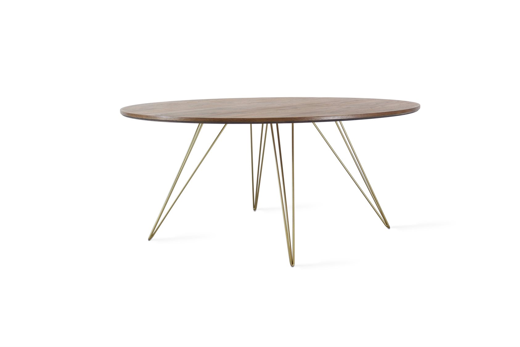 Tronk Design Williams Table Collection Round Wood Brassy Gold Coffee