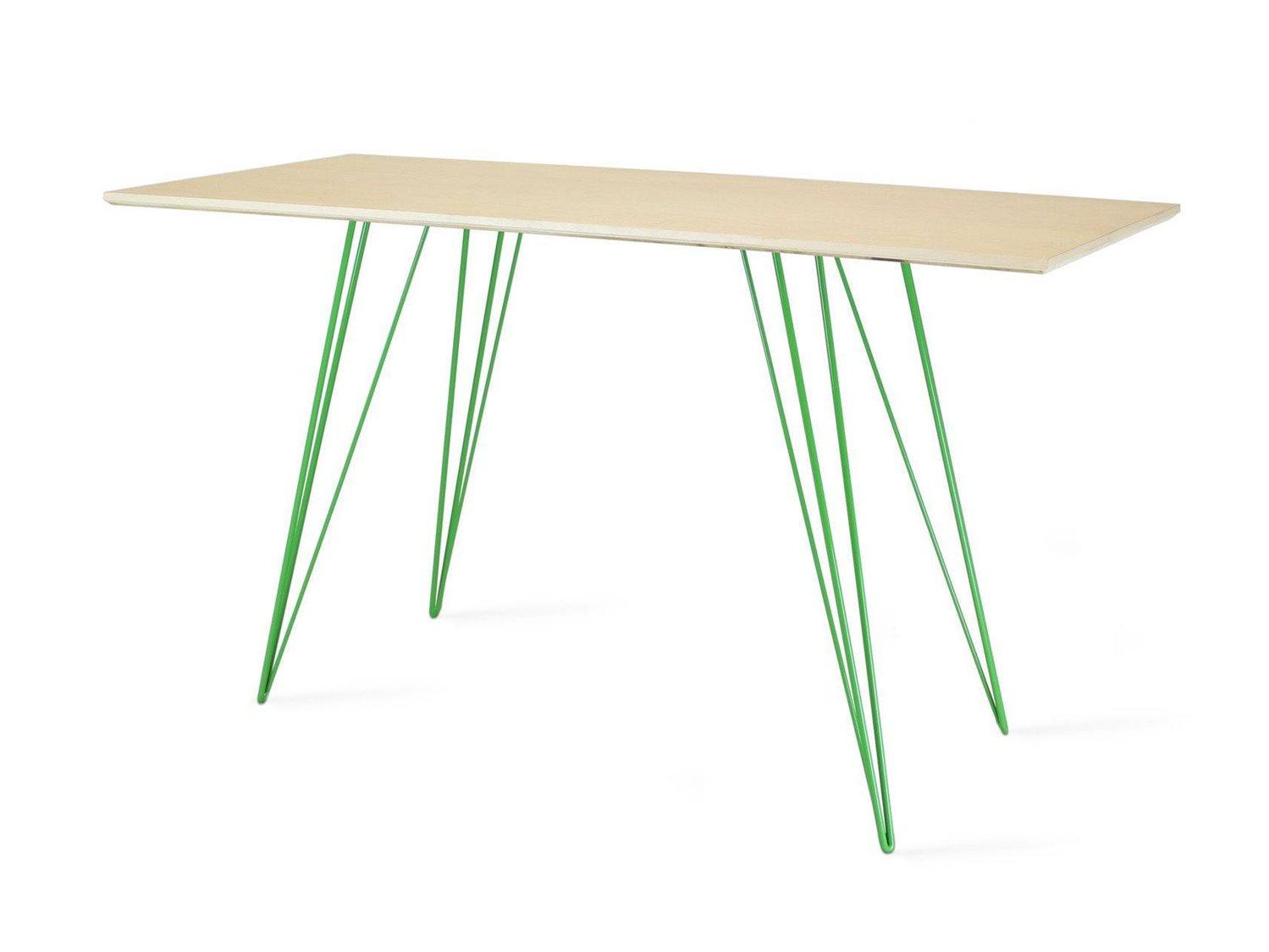 Tronk Design Williams Green Beige Maple Wood Computer Desk Table Collection