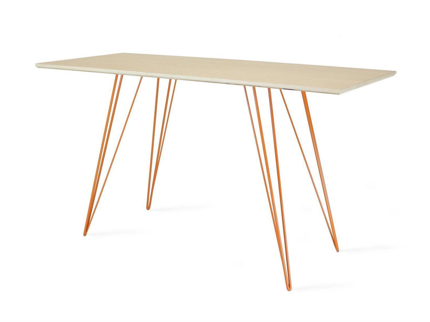 Tronk Design Williams Orange Beige Maple Wood Computer Desk Table Collection