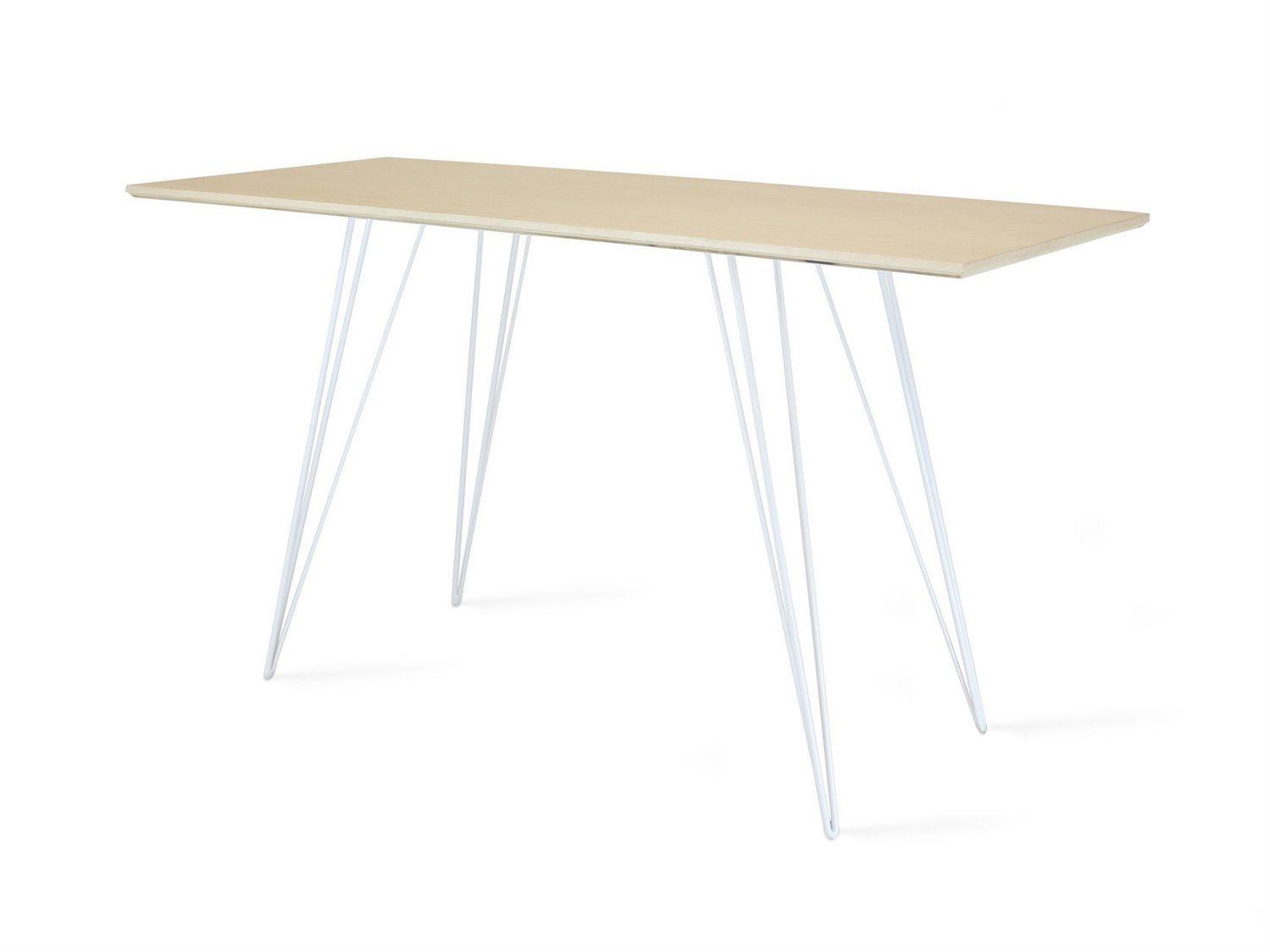 Tronk Design Williams White Beige Maple Wood Computer Desk Table Collection