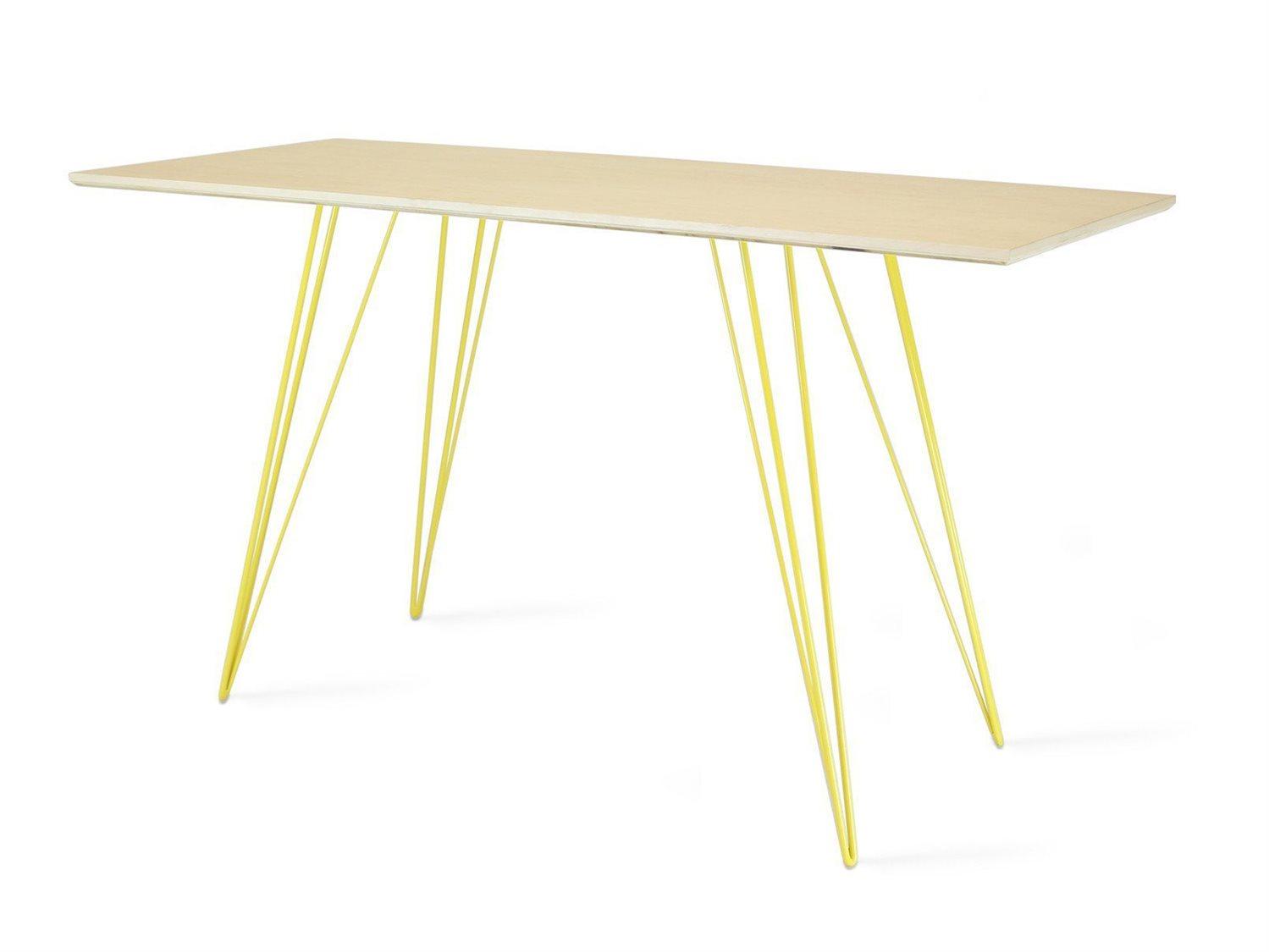 Tronk Design Williams Yellow Beige Maple Wood Computer Desk Table Collection