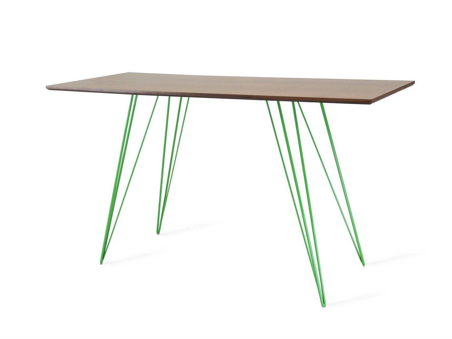 Tronk Design Williams Green Brown Walnut Wood Computer Desk Table Collection