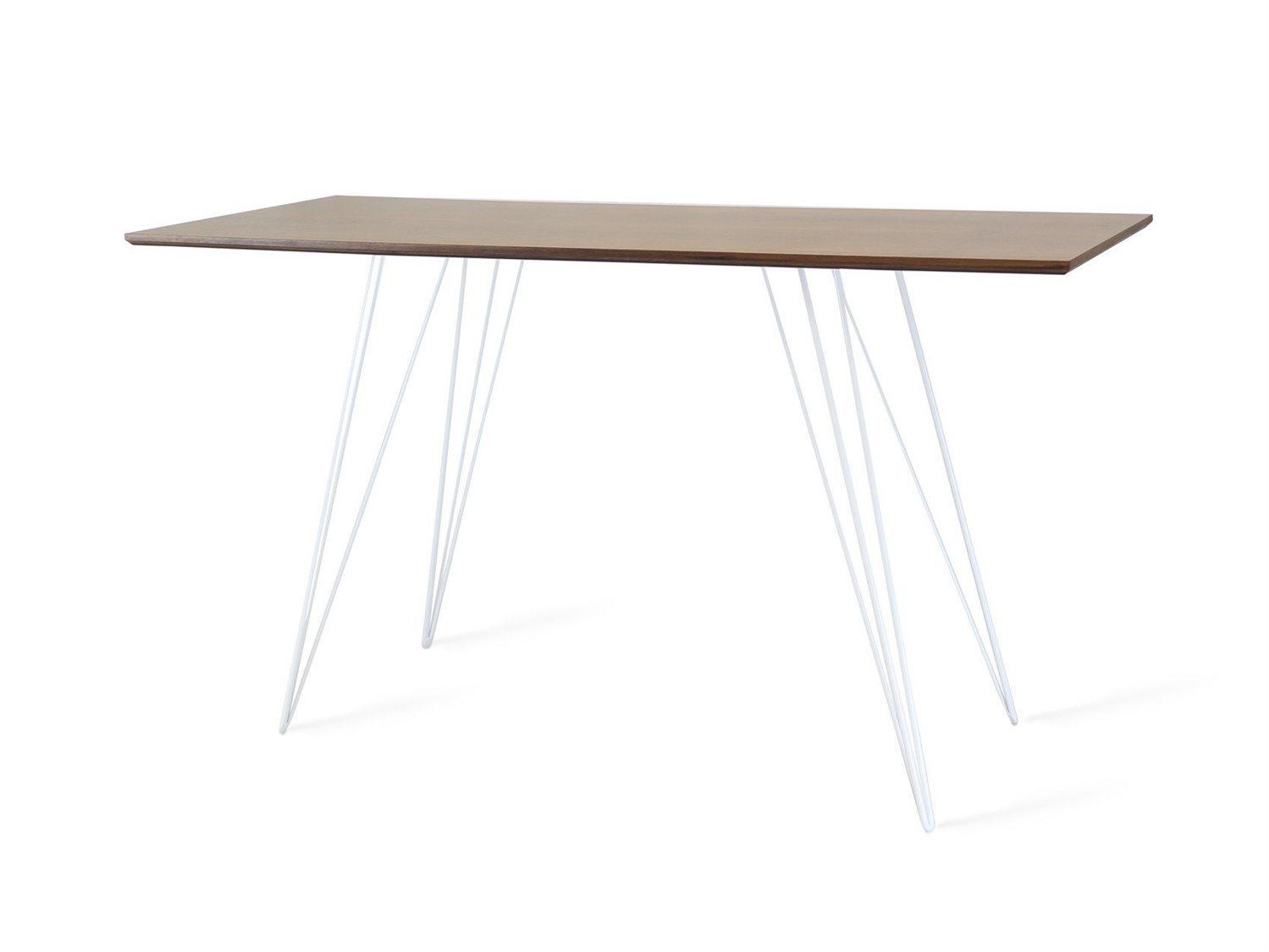 Tronk Design Williams White Brown Walnut Wood Computer Desk Table Collection